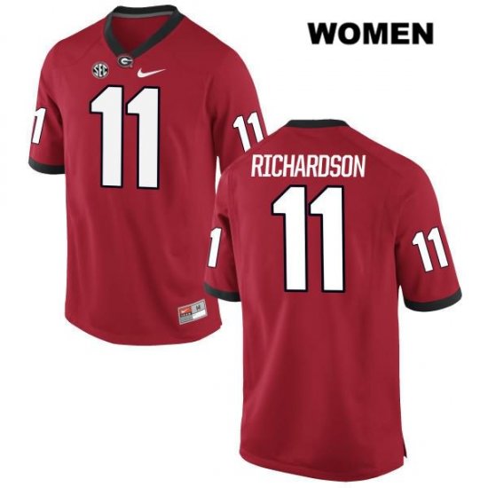 Women's Georgia Bulldogs NCAA #11 Keyon Richardson Nike Stitched Red Authentic College Football Jersey FKP0054QA